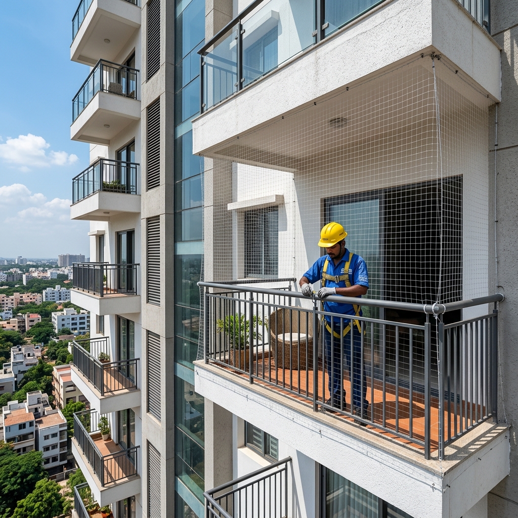 MTR Enterprises specialisation – balcony safety nets Chennai